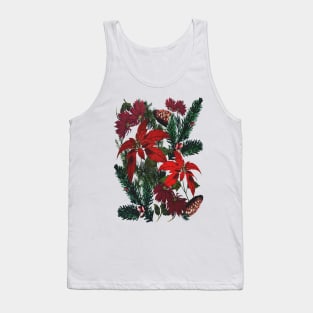 Poinsettia and Pine Tank Top